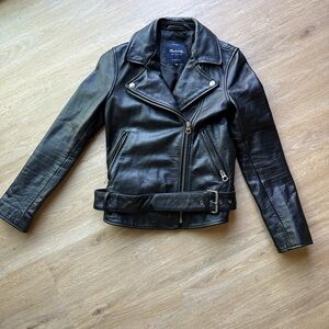 Madewell Black Leather Biker Jacket XS